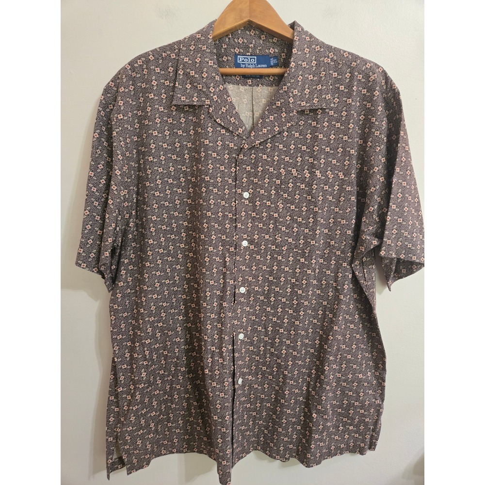 NWOT Vintage 1990s Polo Ralph Lauren Caldwell Camp Shirt XL 100% Cotton